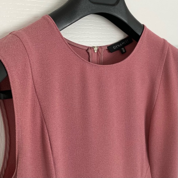 Dynamite | Rose Pink Classic Fit and Flare Dress - Picture 3 of 9